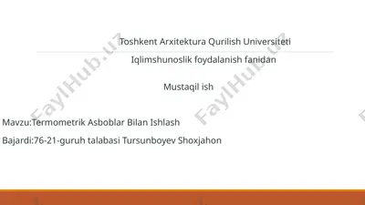 termometrik asboblar bilan ishlash — PPTX