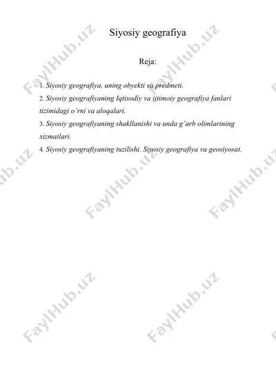 siyosiy geografiya — DOCX