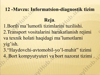 informatsion-diagnostik tizim — PPT