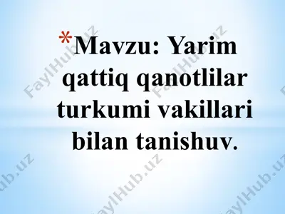 yarim qattiq qanotlilar turkumi vakillari bilan tanishuv — PPTX