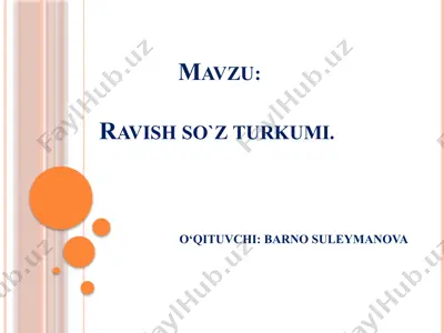 ravish so`z turkumi — PPTX