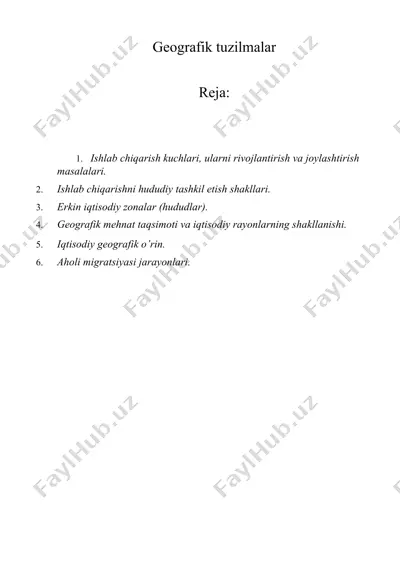 geografik tuzilmalar — DOCX