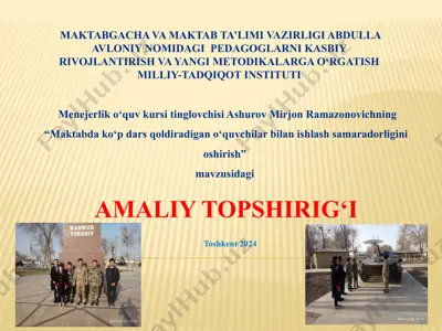 maktabda ko‘p dars qoldiradigan o‘quvchilar bilan ishlash samaradorligini oshirish — PPTX