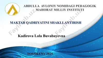 maktab qadriyatini shakllantirish — PPTX