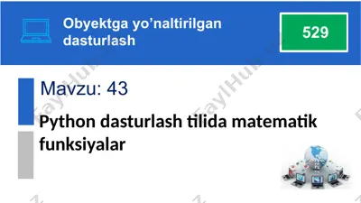 python dasturlash tilida matematik funksiyalar — PPTX