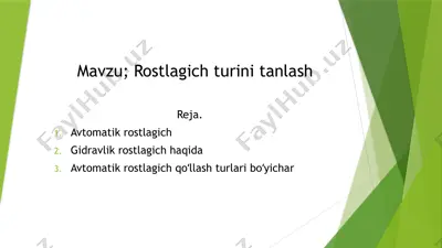 avtomatik rostlagich — PPTX