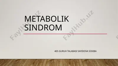 metabolik sindrom — PPTX