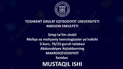 asosiy makroiqtisodiy ko'rsatkichlar: muhim o‘lchovlar — PPTX