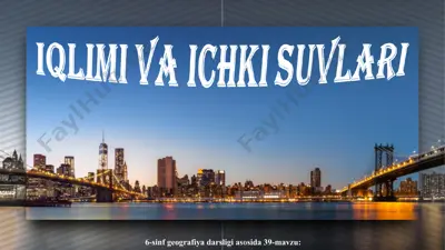 iqlimi va ichki suvlari (janubiy amerika) 6-sinf — PPT