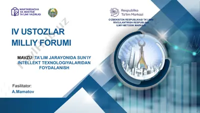 ta’lim jarayonida sun’iy intellekt texnologiyalaridan foydalanish — PPTX
