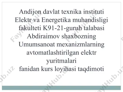 nasosni “tkr – d” tizimini hisoblash — PPTX