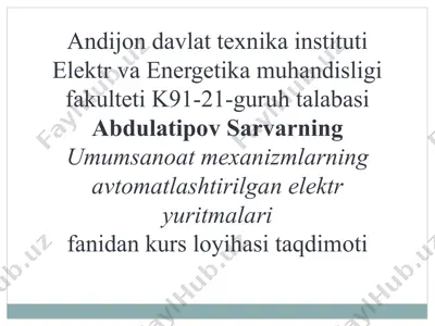 nasosni “tkr – d” tizimini hisoblash — PPTX