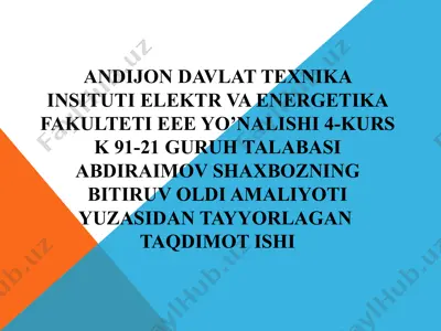 mashinastroitel andijon korxonasi haqida — PPTX