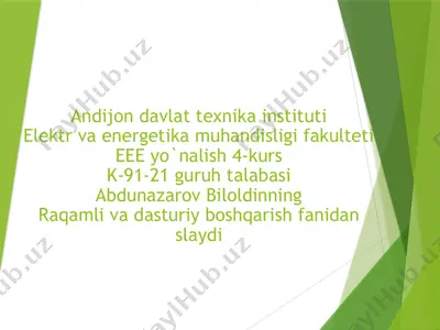 dasturiy ta’minot bilan avtomatlashtirish jarayonlari — PPTX