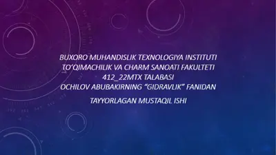 reynolds tajribasi. suyuqlikning laminar va turbulent harakat tartibi — PPTX