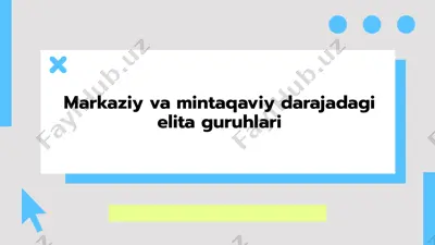 markaziy va mintaqaviy darajadagi elita guruhlari — PPTX