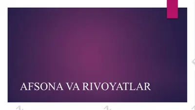 afsona va rivoyatlar — PPTX