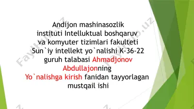elektron jadvalda mantiqiy elementlarni qo‘llash — PPTX