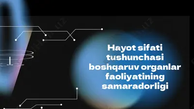 hayot sifati tushunchasi va boshqaruv organlarining samaradorligi — PPTX