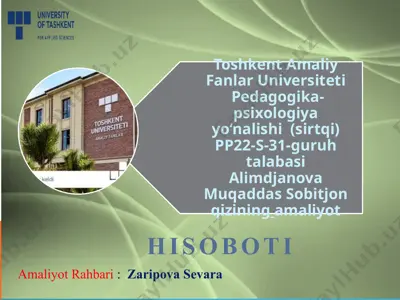 maktabgacha ta’lim muassasasida malakaviy amaliyot hisobot — PPTX