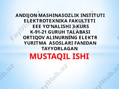 sinxron mashinani ishga tushirish tormozlash va revers qilish — PPTX