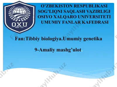 irsiyatning molekulyar asoslari. dnk va rnk sintezi — PPTX