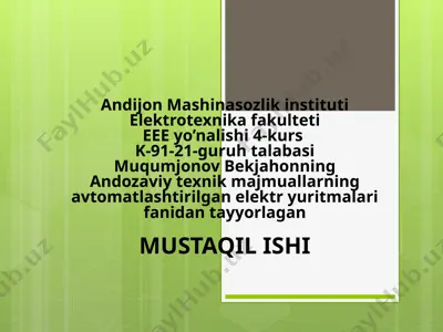 dastgohlarning tuzilishi va ishlash prinsipi — PPTX
