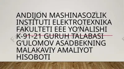 4-ustunli gidravlik press (30 tonna) — PPTX