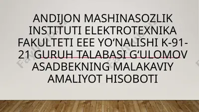 4-ustunli gidravlik press apparati (30 tonna) — PPTX