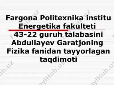yarim oʻtkazgichlar fizikasi — PPTX