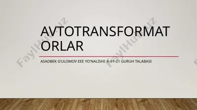 avtotransformatorlar — PPTX