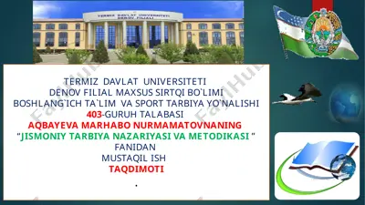 harakatli o‘yinlarni darsning asosiy qismida mos holda tanlash va tahlil qilish — PPTX