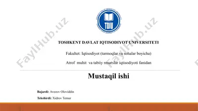 muhofaza etiladigan tabiiy hududlardan foydalanish qoidalari — PPTX