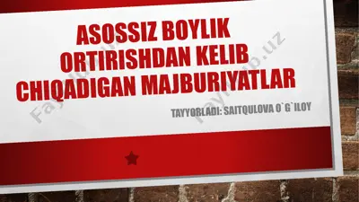 asossiz boylik orttirishdan kelib chiqadigan majburiyatlar — PPTX