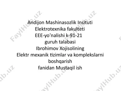 chastota o‘zgartgichlar tuzilishi va ishlash prinsipi — PPTX