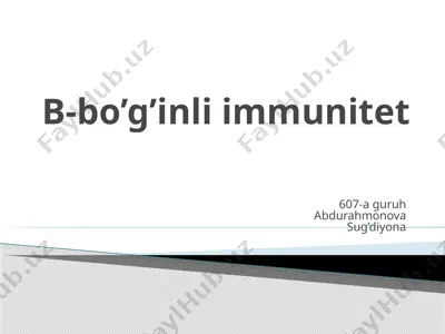 b-bo’g’inli immunitet — PPTX