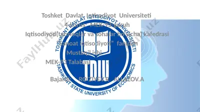 o‘zbekistonda qurilish sohasini rivojlantirishning tashkiliy-iqtisodiy asoslari — PPTX