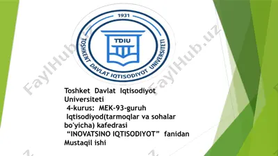 innovatsiya loyihalari — PPTX