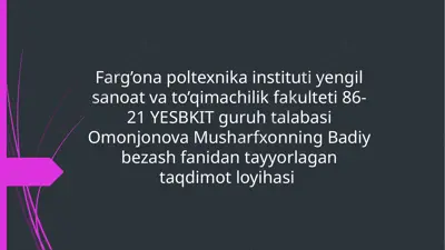 quroqchilik san’ati — PPTX