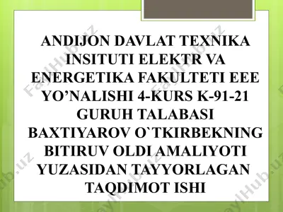 mashinastrоitel andijon korxonasi taqdimot ishi — PPTX
