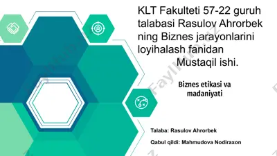 biznes etikasi va madaniyati — PPTX
