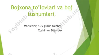 bojxona to’lovlari va boj tushumlari — PPTX