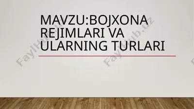 bojxona rejimlari va ularning turlari — PPTX