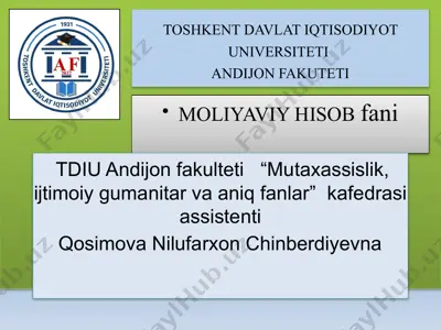 moliiyaviy hisob (darslik) — PPTX