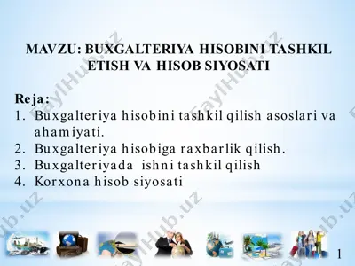 buxgalteriya hisobini tashkil etish va hisob siyosati — PPTX