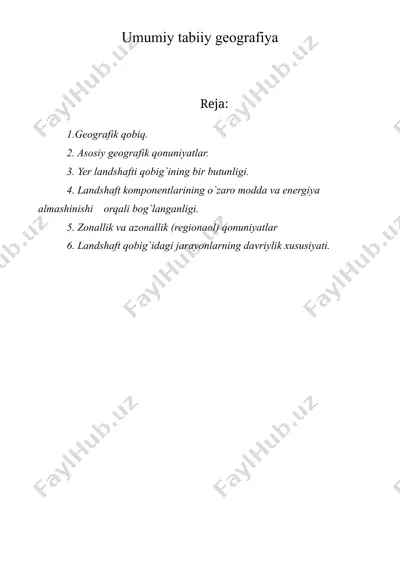 umumiy tabiiy geografiya — DOC