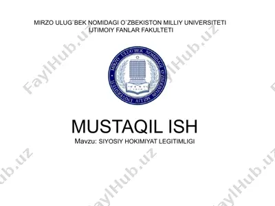 siyosiy hokimiyat legitimitligi — PPTX