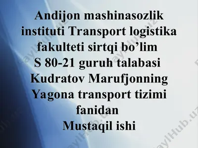 daryo transport jihozlari va uning rivojlantirish talablari — PPT