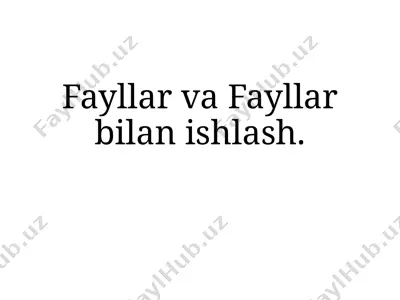 fayllar va fayllar bilan ishlash — PPTX