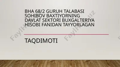 byudjet tashkilotlarida xodimlar va stipendiya oluvchilar bilan hisoblashuvlar hisobi — PPT